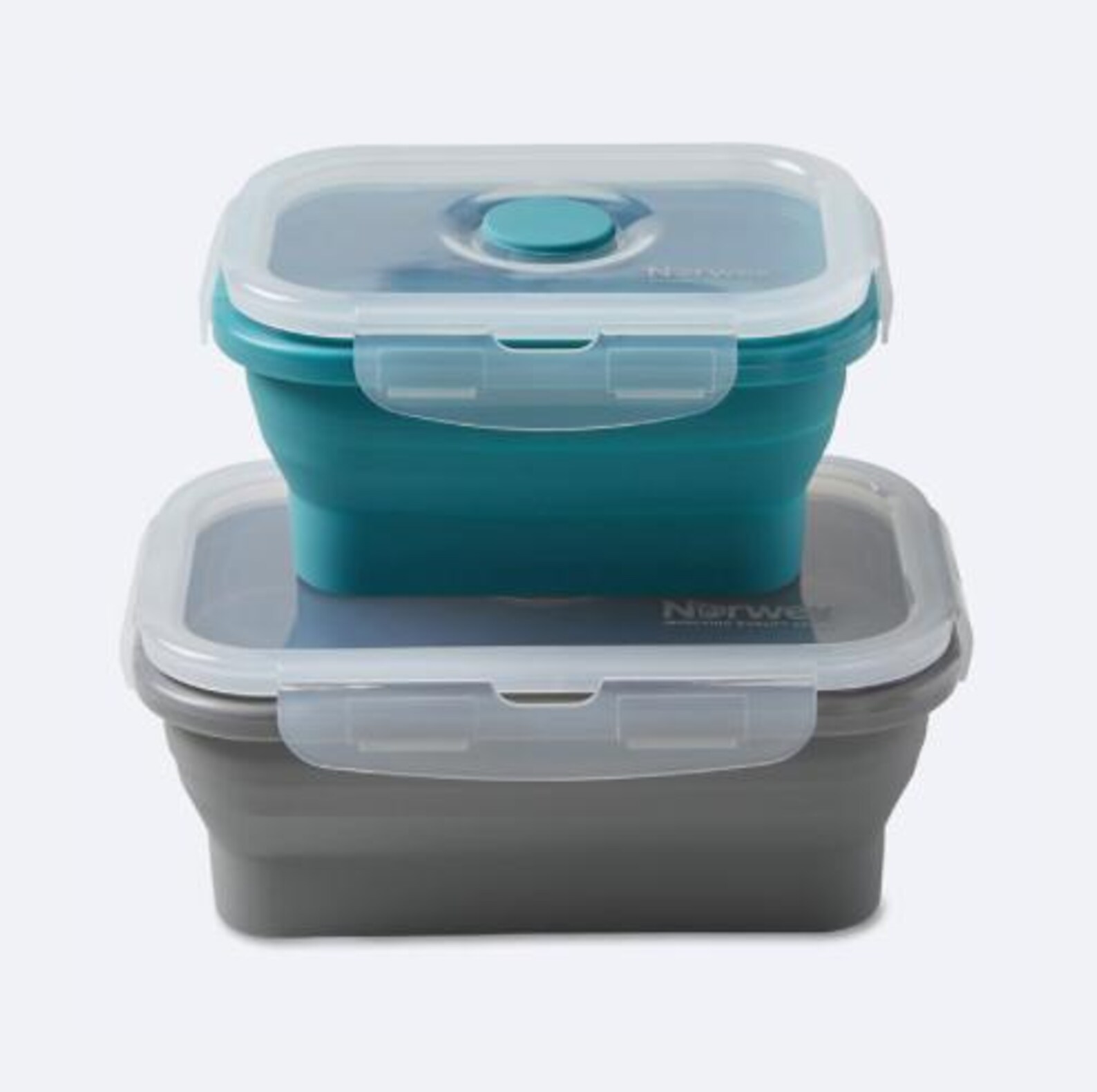 NORWEX Silicone Food Storage Containers S/M | Collapsible BPA-Free Storage | Set of 2