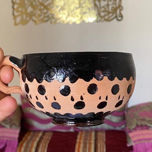 Handcrafted Berber Clay Mug - Authentic Moroccan Artistry