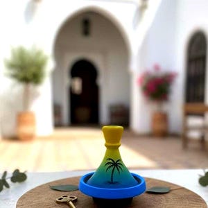 Handmade Small Moroccan Tagine | Colorful Ceramic Decor | Morocco Souvenir | Unique Pottery Art Piece | Boho Home Gift