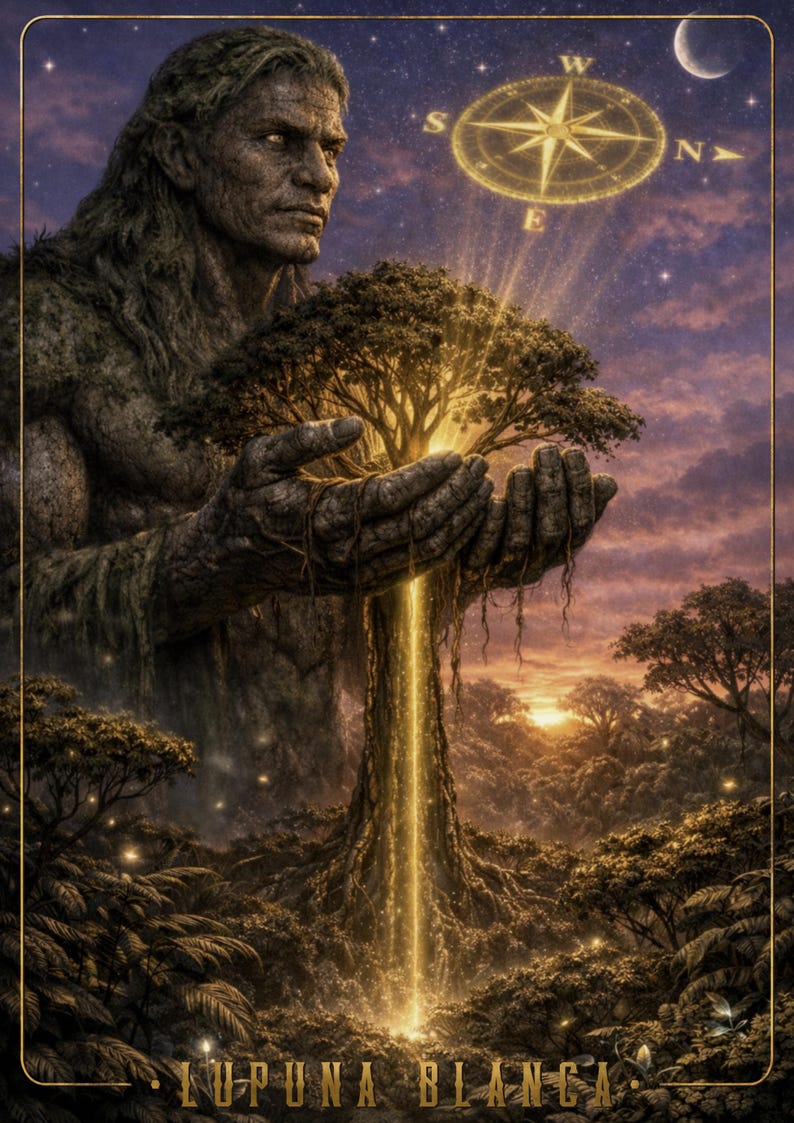 Lupuna Blanca, Artistic Depiction, Peruvian Amazon, Mestizo Shamanism ...