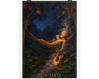 Pôster de Palo Santo | Pôster enrolado, do baralho de cartas Árvores Mestiças Peruanas
