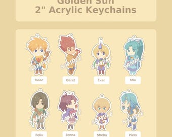 Golden Sun Acrylic Keychains
