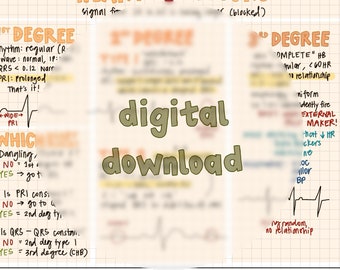 EKG Heart Block Cheat Sheet - Digitale download