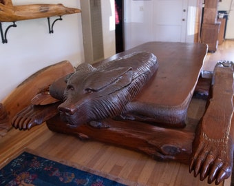 Cedar log and slab Bear Table