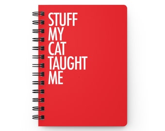 CAT LOVER'S JOURNAL - 5x7 inch spiraalgebonden notitieboekje met katthema, 150 gelinieerde pagina's, perfect voor journaling, notities en lijsten, kattenliefhebber cadeau