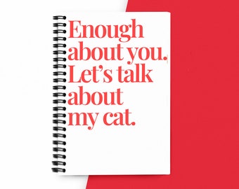 CAT LOVER JOURNAL - Spiral Notebook, Great Gift for Cat Lover, 6x8 Inch, 118 Lined Pages, Metal Binding, Durable Cover, Home or Office