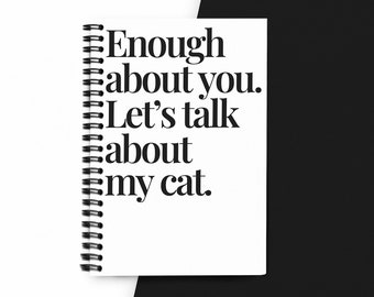 CAT LOVER NOTEBOOK - Spiral Journal, Great Gift for Cat Lover, 6x8 Inch, 118 Lined Pages, Metal Binding, Durable Cover, Home or Office