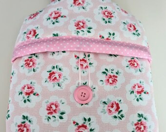 Handmade Cath Kidston Provence Rose Fabric Hot Water Bottle Cover (with Bottle)