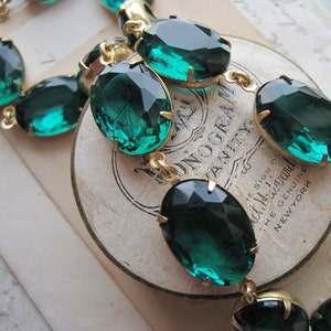 emerald green statement necklace, Georgian necklace, emerald green necklace, May birthstone necklace.  "Gracious"Walter Mercado