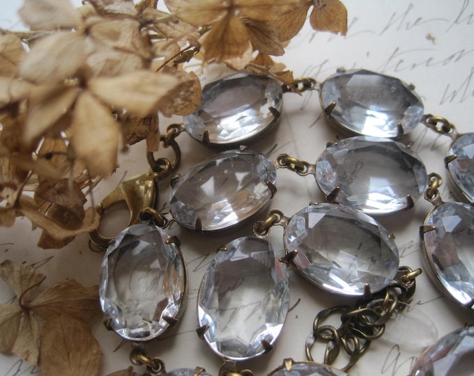 Georgian Rhinestone Collet Necklace: Anna Wintour Style Statement Jewelry