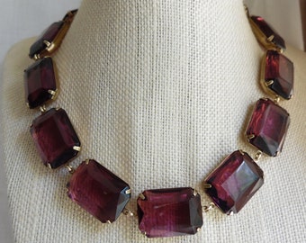 Statement Necklace Amethyst Necklace, art deco necklace, collet necklace, Georgian, Georgian colletWalter Mercado