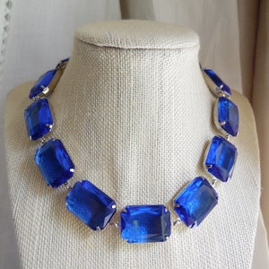 Anna Wintour Statement Georgian collet necklace, art deco jewelry, blue statement necklace, sapphire collet, sacred cake, necklace