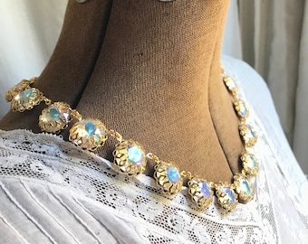 Statement necklace, Georgian collet Necklace, Jane Austen, collet necklace, Anna wintour collet necklace, rainbow necklace, sacred cake.