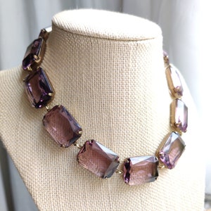 Anna Wintour light purple statement necklace, Georgian necklace, Vintage collet, Jane Austen jewelry, sacred cake, &quot;Winter&#39;s Violets&quot;