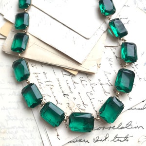 green statement necklace,  georgian collet necklace, Georgian necklace, emerald statement jewelry, aquamarine necklace. Beyond the Sea