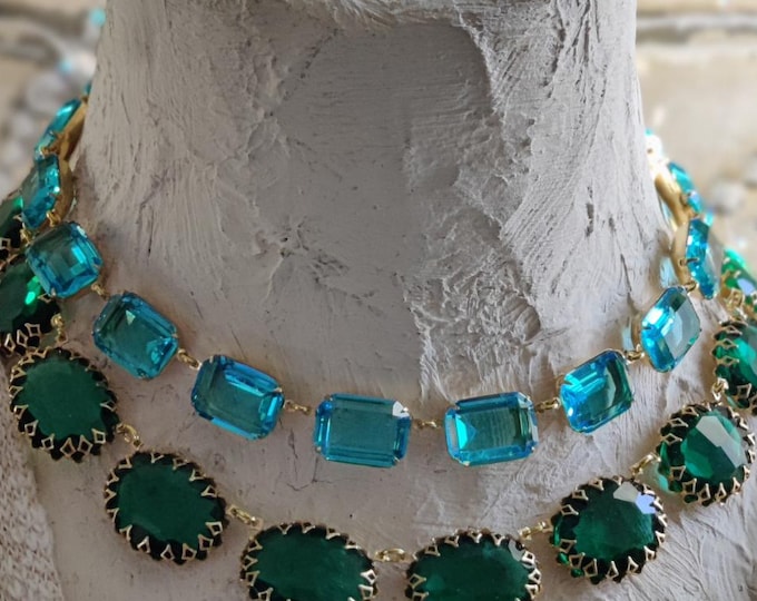 Emerald Green Statement Necklace: Vintage Georgian Style