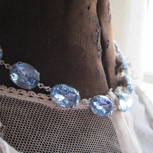 Sky blue Statement Necklace, pale blue necklace, georgian, Georgian, collet necklace, light sapphire necklace, light blue necklace. image 2