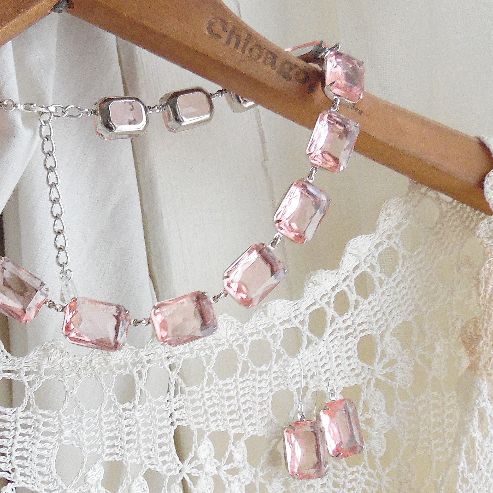 Pink Candy Necklace, Pink Charm Statement Necklace, Pink Donut