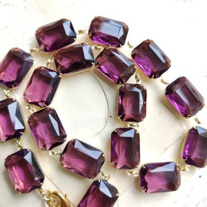 Anna Wintour Amethyst purple statement necklace, collet necklace, Kamala Harris necklace, J. Crew style necklace, Sacred Cake. &quot;Violet&quot;