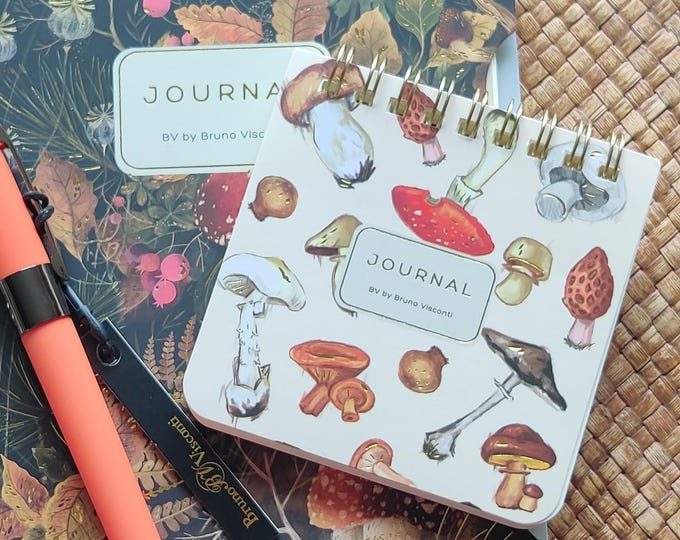 Bruno Visconti Owl or Mushroom Spiral Art Journal