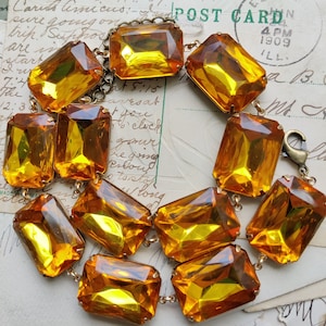 Anna Wintour Citrine statement Necklace, collet necklace, Georgian necklace, topaz necklace, georgian collet, paste necklace, collet.