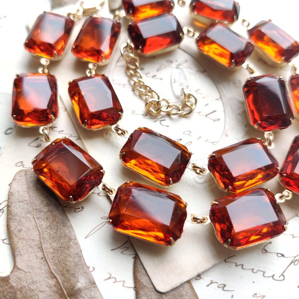 Fall topaz statement necklace,  Madeira topaz, Anna Wintour necklace, sacred cake, ralph lauren, j. crew style jewelry, Edwardian jewelry