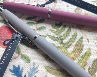 Clicker pen Bruno Visconti San Remo , Heavyweight Steel, Blue Ink, Wedding Favor