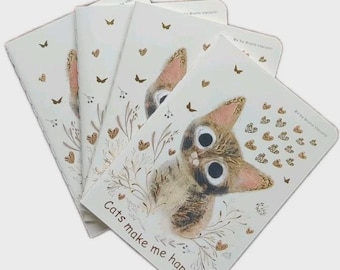 Cat A6 Journal, Bruno Visconti Lined pocket Notebook