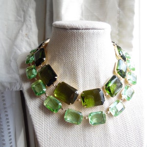 green Statement Necklace, collet Necklace, Georgian necklace, green choker necklace, statement necklaces, chunky green necklace