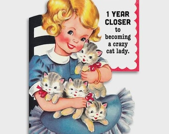 Funny Vintage-Inspired Birthday Card, Bad Betty Blank Greeting
