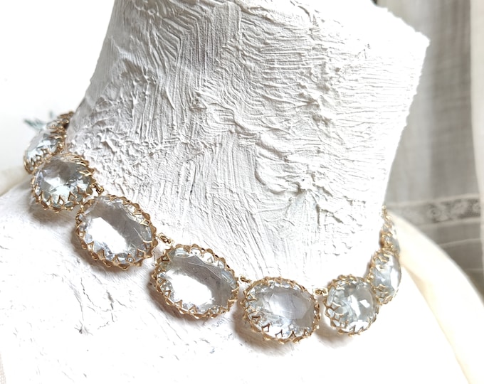 Miriam Haskell Style Crystal Statement Necklace: Edwardian Regency Jewelry