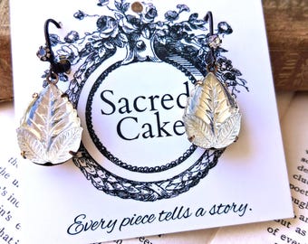 OOAK MCM crystal cabochon earrings by Sacred Cake.  "Ella"
