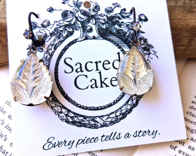 OOAK MCM crystal cabochon earrings by Sacred Cake.  "Ella"