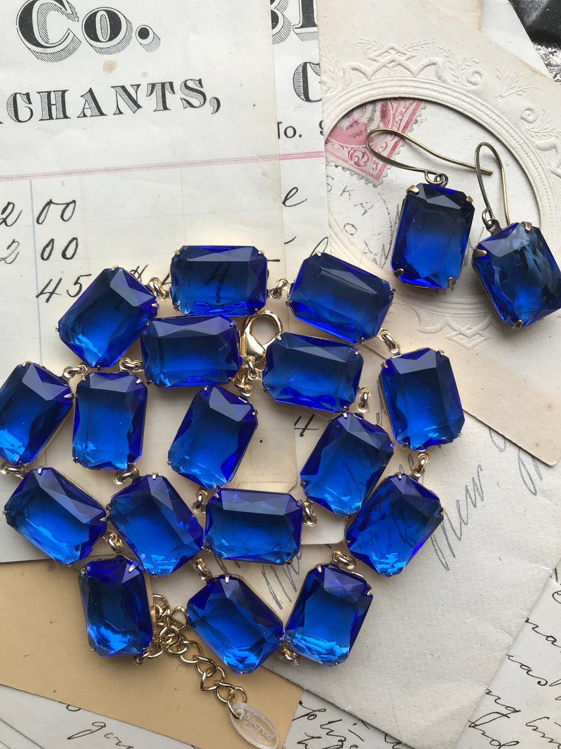 cobalt blue statement necklace