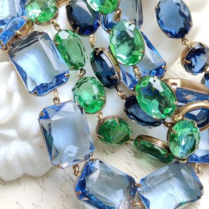 Chunky Blue statement necklace, Anna Wintour collet necklace, Georgian necklace, Georgian jewelry, Sapphire necklace. Blue image 6