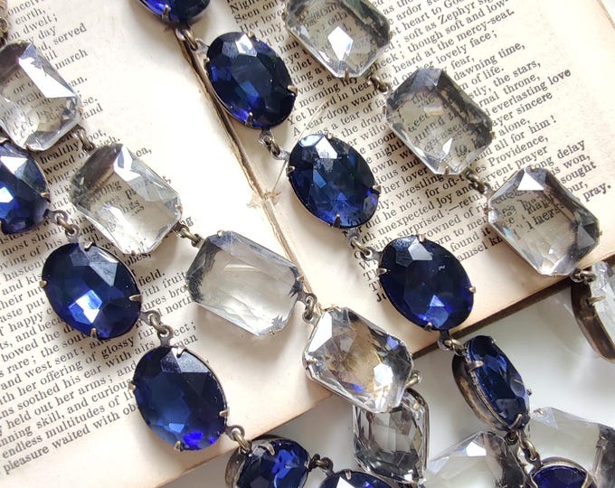 Elegant Crystal Statement Necklace: Antique Gold or Silver - Handmade USA