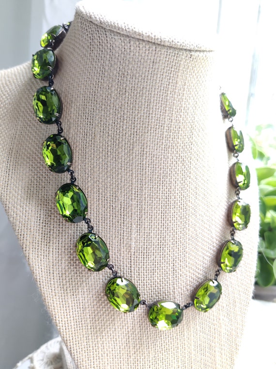 Olive green deals statement necklace