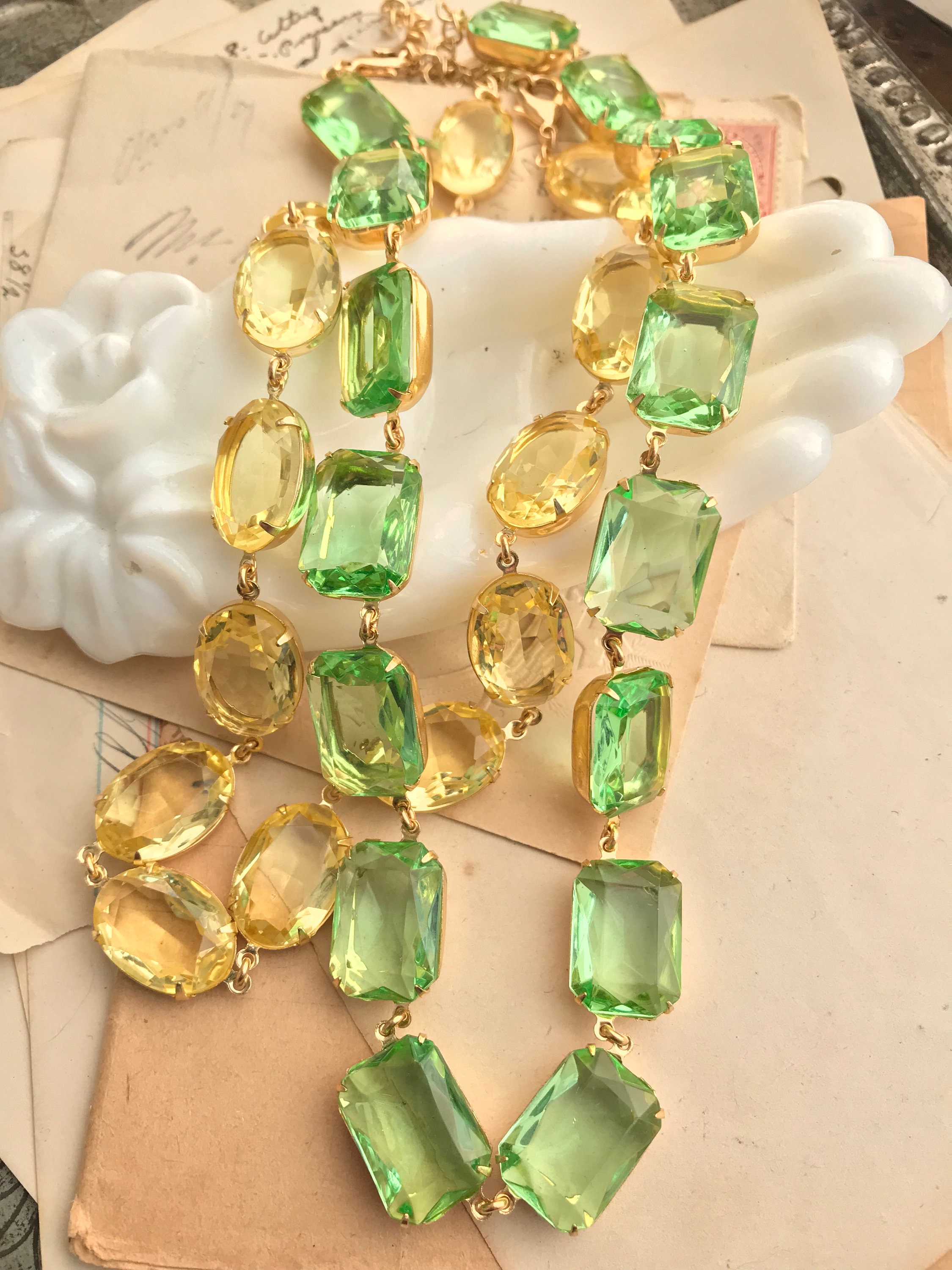 Necklace Yellow Statement Necklace J. Crew Pale Etsy