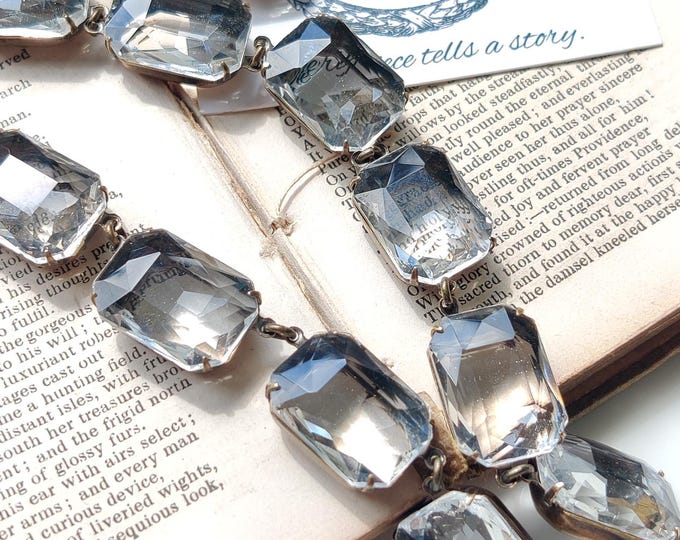 Elegant Crystal Statement Necklace: Antique Gold or Silver - Handmade USA