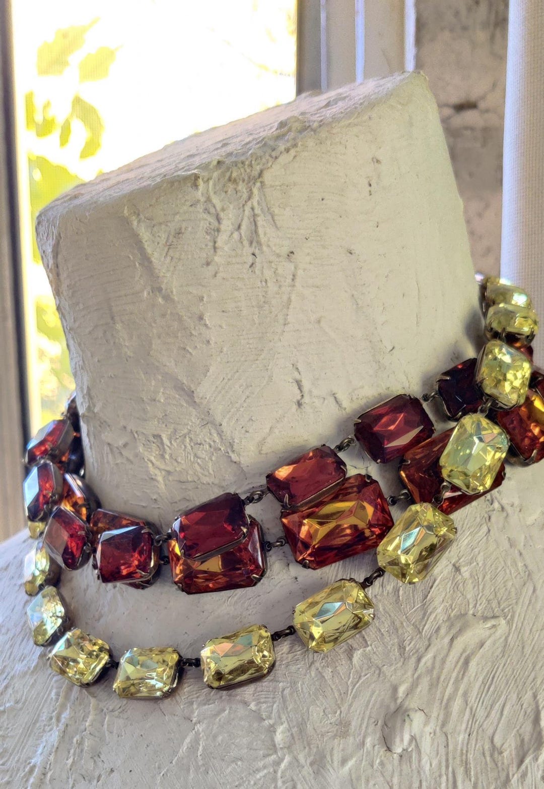 Vintage Fall Colors Rhinestones Stacking Statement Necklaces: Anna ...