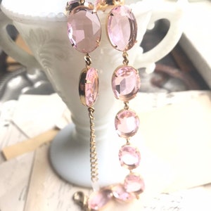 Anna Wintour pink necklace, pink statement necklace, statement necklaces, rhinestone statement necklace, Georgian, Edwardian necklace.