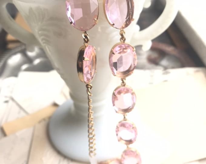 Pink Crystal Statement Necklace: Georgian Style Choker