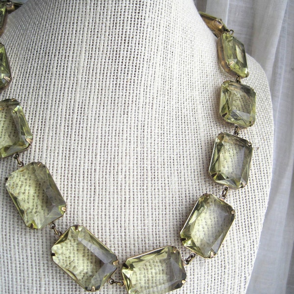 Light yellow Statement Necklace, citrine collet, Georgian Necklace, citrine necklace, sacred cake, citrine jewelry, yellow necklace