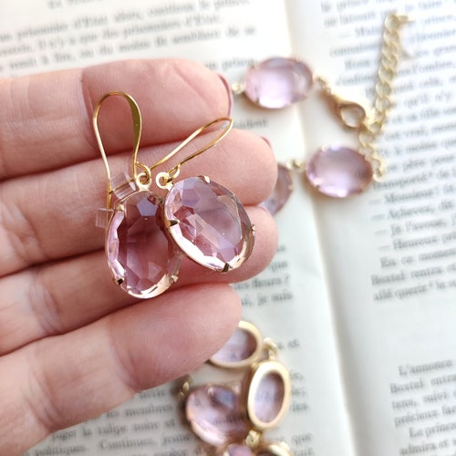 Buy Pink Crystal Earrings, Teardrop Earrings Cosplay Jewellery, Magic  Fantasy Japanese Earrings, Korean Cute Earrings, Pink Dangle Drop Online in  India - Etsy