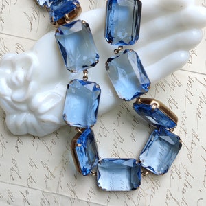 Chunky Blue statement necklace, Anna Wintour collet necklace, Georgian necklace, Georgian jewelry, Sapphire necklace. Blue image 5