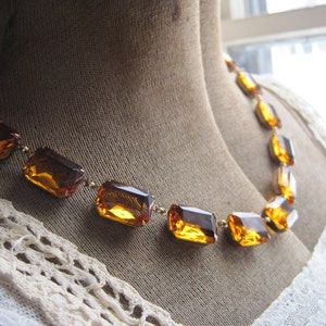 Anna Wintour Golden Topaz Georgian necklace, citrine collet statement necklace, topaz statement necklace, crystal necklace, &quot;Vogue Illumine&quot;