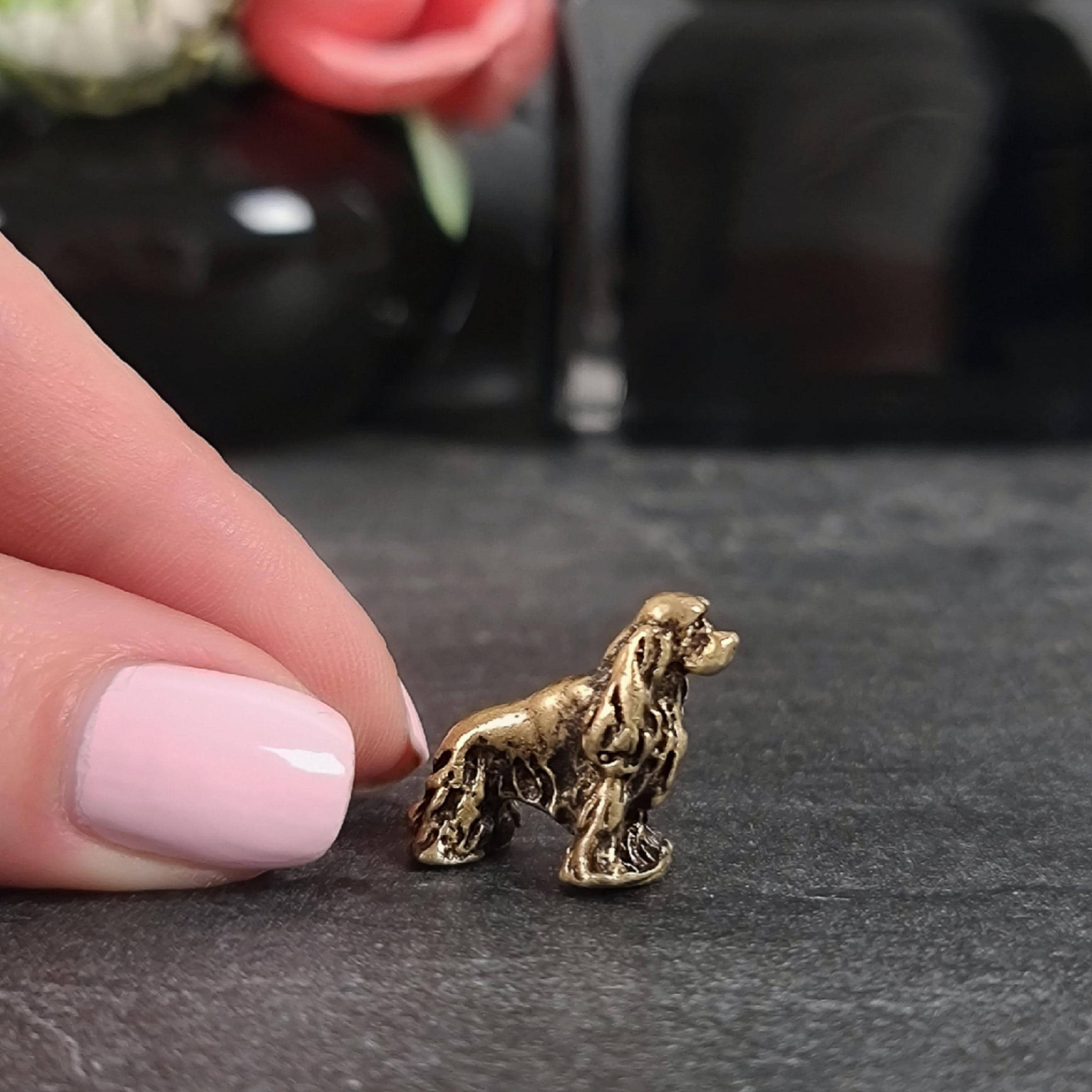 Miniature cocker spaniel figure - Etsy 日本