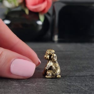 animal figurines, miniature poodle, micro dog, desktop decorations, poodle figurine, vintage style, brass animals, dog ornament, handmade figurines, dog miniature, desk decor, miniature animals, gifts for dog lovers