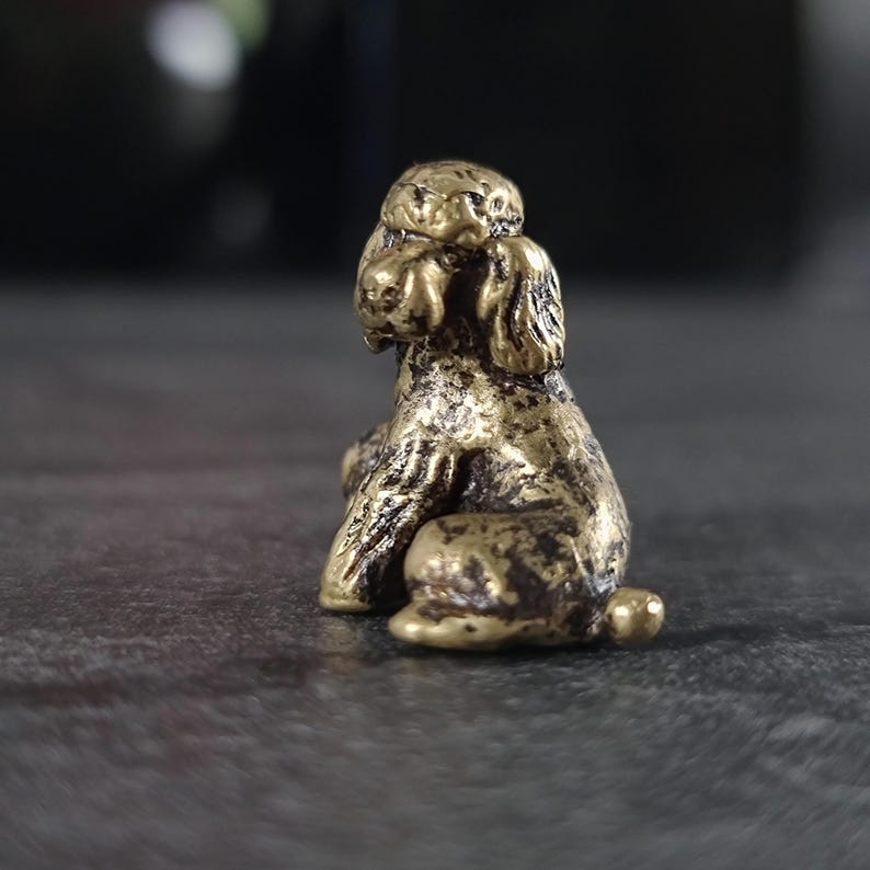 animal figurines, miniature poodle, micro dog, desktop decorations, poodle figurine, vintage style, brass animals, dog ornament, handmade figurines, dog miniature, desk decor, miniature animals, gifts for dog lovers