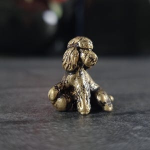 animal figurines, miniature poodle, micro dog, desktop decorations, poodle figurine, vintage style, brass animals, dog ornament, handmade figurines, dog miniature, desk decor, miniature animals, gifts for dog lovers